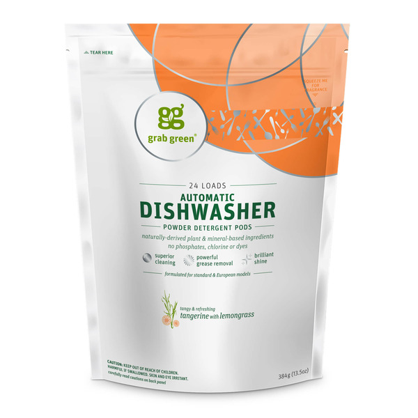 Dish Detergents Grab Green Dishwashing Detergent Pods, Tangerine with Lemongrass Fragrance hero