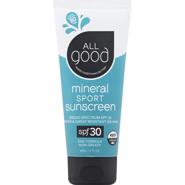 Body Lotions & Soap All Good Mineral Sunscreen, Sport, SPF 30 hero