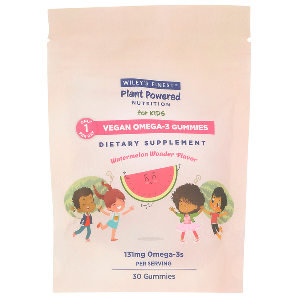 Wiley's Finest Vegan Omega-3 Kid's Gummies Watermelon hero