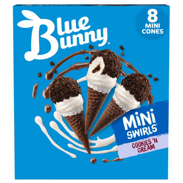 Ice Cream & Ice Blue Bunny Mini Swirls Cookies 'N Cream Cones hero