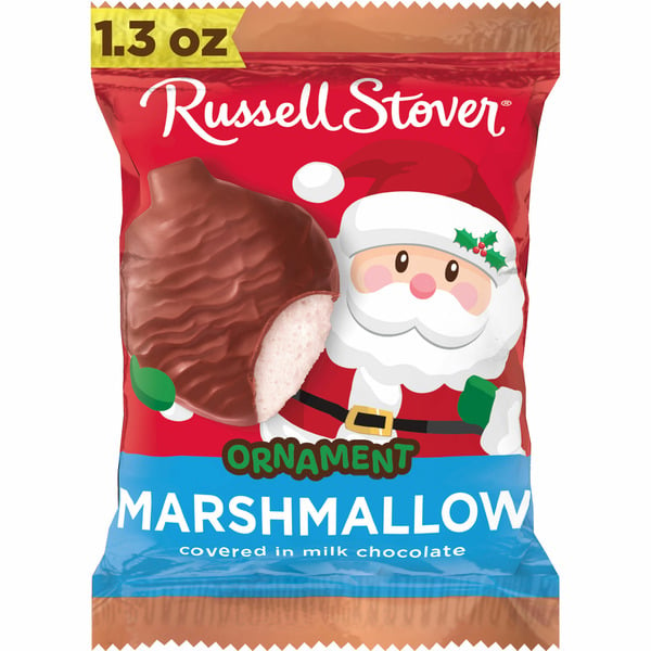 Candy & Chocolate Russell Stover Christmas Milk Chocolate Marshmallow Ornament, 1.3 oz. hero