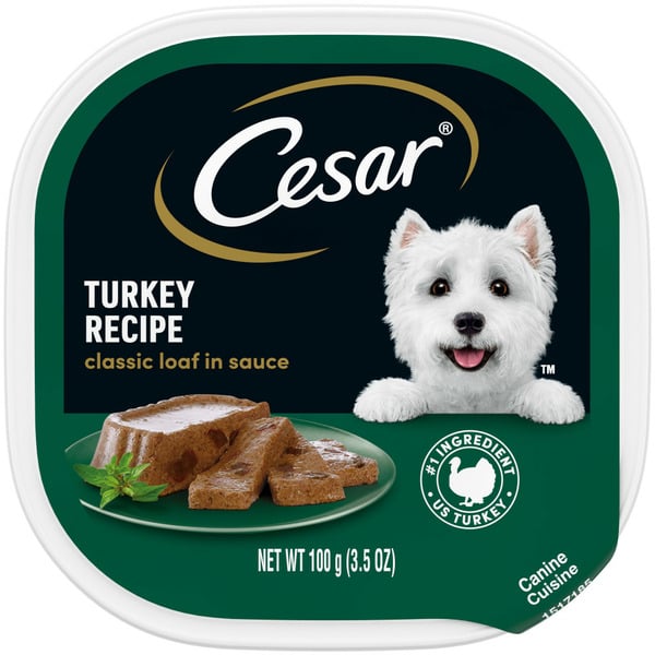 Wet Dog Food Cesar Classic Loaf in Sauce Soft Wet Dog Food Turkey hero