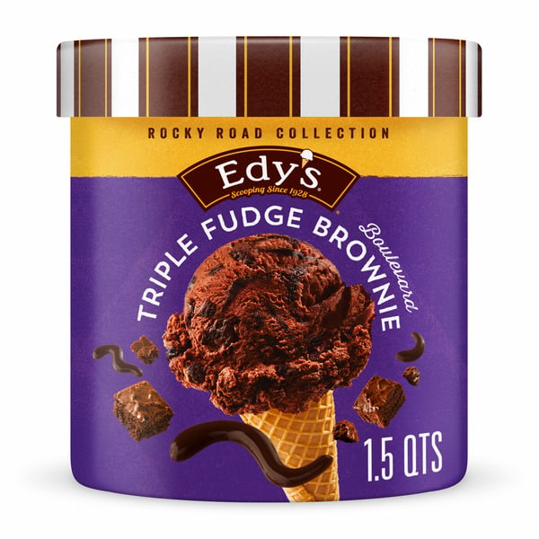 Ice Cream & Ice EDY'S Rocky Road Collection Triple Fudge Brownie Boulevard Ice Cream hero