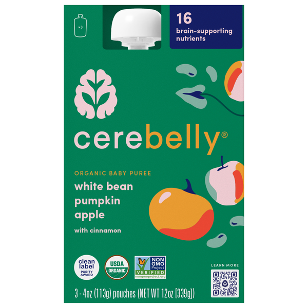 Baby Food & Formula Cerebelly Baby Puree, Organic, White Bean Pumpkin Apple hero