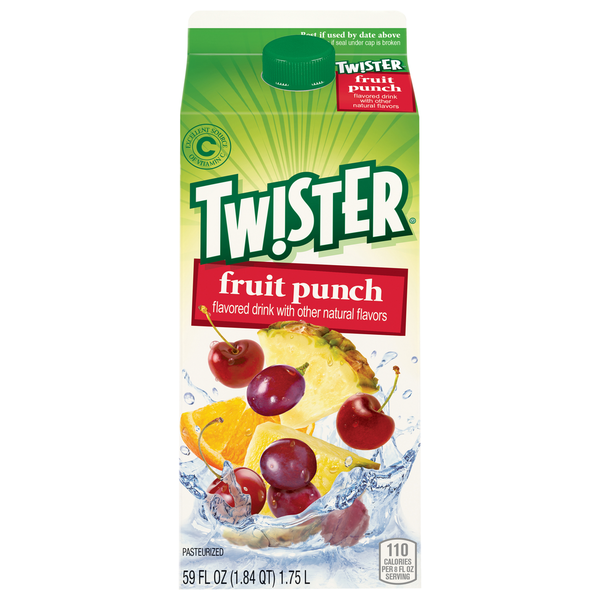 Refrigerated Twister Flavored Drink, Fruit Punch hero