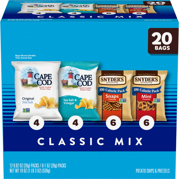 Chips & Pretzels Snyder's of Hanover Classic Mix Variety Pack hero