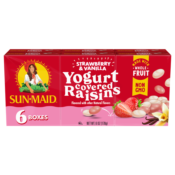 Canned Fruit & Applesauce Sun-Maid Strawberry & Vanilla Yogurt Covered Raisins hero