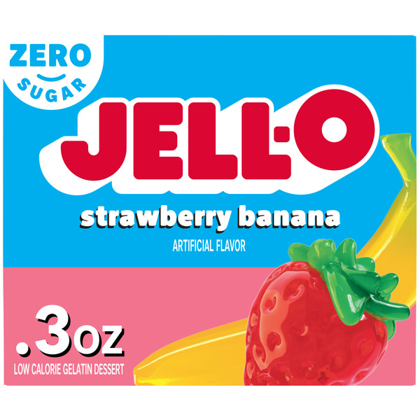 Doughs, Gelatins & Bake Mixes Jell-O Zero Sugar Strawberry Banana Flavor Gelatin hero