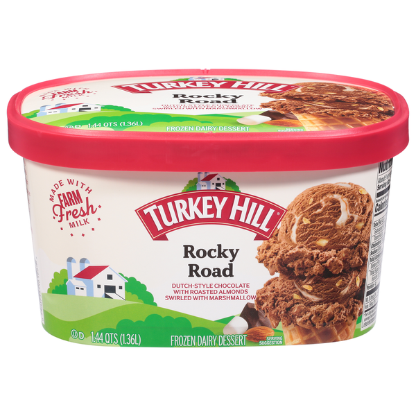 Ice Cream & Ice Turkey Hill Frozen Dairy Dessert, Rocky Road hero