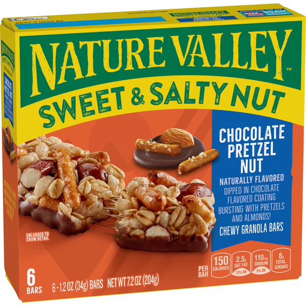 Breakfast Bars & Pastries Nature Valley Chocolate Pretzel Sweet and Salty Nut Chewy Granola Bars hero