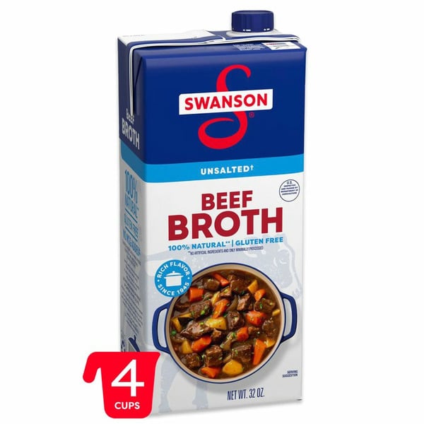 Soup, Broth & Bouillon Swanson's Unsalted Beef Broth hero