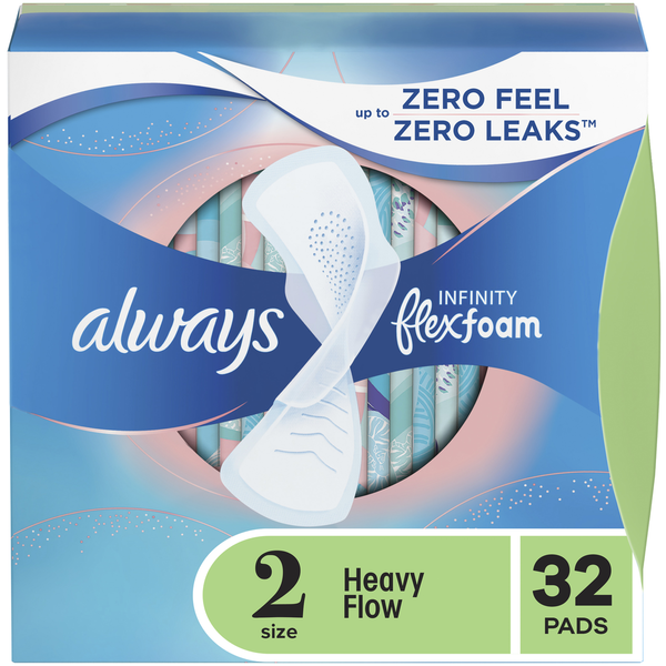 Feminine Care Always Infinity Size 2 Super Sanitary Pads with Wings hero