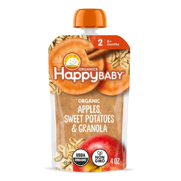 Baby Food & Formula Happy Baby Organics Organics Clearly Crafted Stage 2 Meals Apples, Sweet Potatoes & Granola Pouch 4oz UNIT hero