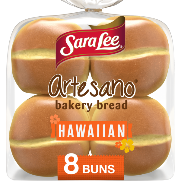 Packaged Bread Sara Lee Artesano, Bakery Bread, 8 count, Hawaiian Bakery Buns hero