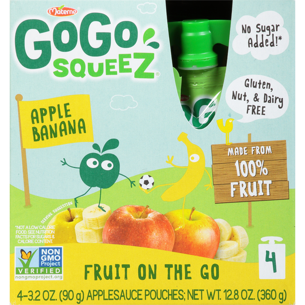 Canned Fruit & Applesauce GoGo Squeez Applesauce, Fruit On The Go, Apple Banana, 4 Pack hero