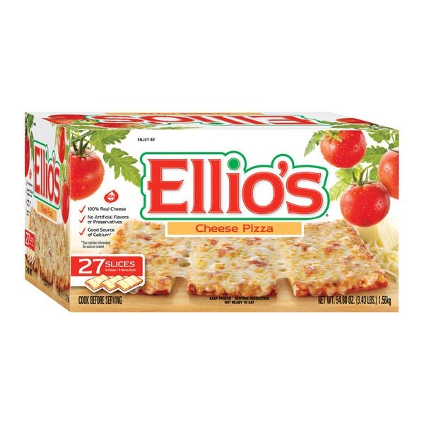 Frozen Pizza Ellio's Cheese Pizza, 100% Real Cheese, 27-slice hero