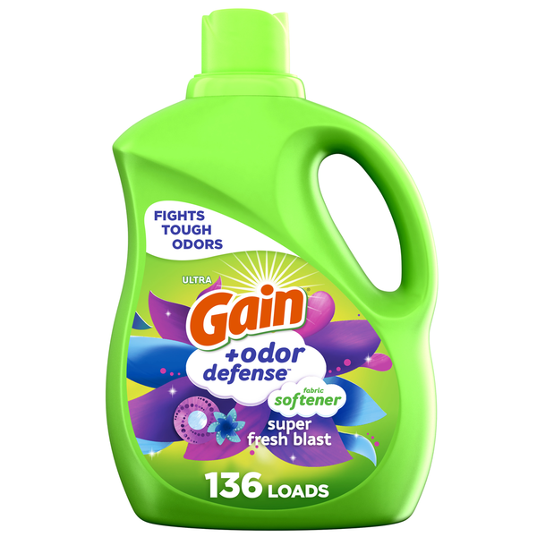 Gain Odor Defense Liquid Fabric Softener, Super Fresh Blast Scent hero