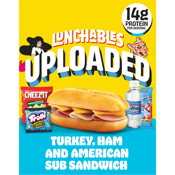 Prepared Meals Lunchables Turkey, Ham, & American Cheese Sub Meal Kit hero