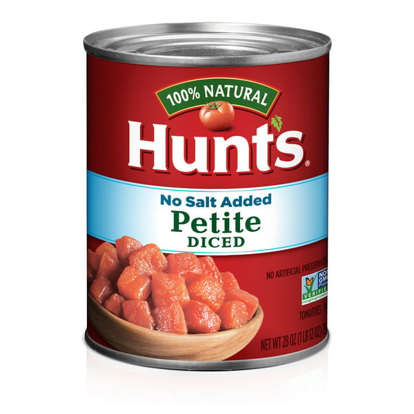 Canned & Jarred Vegetables Hunt's Petite Diced Tomatoes No Salt Added hero