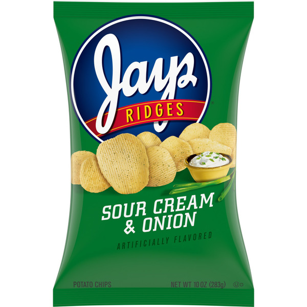 Chips & Pretzels Jays Ridges Sour Cream and Onion Flavored Potato Chips hero