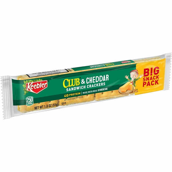 Crackers Keebler Sandwich Crackers, Single Serve Snack Crackers, Club and Cheddar hero