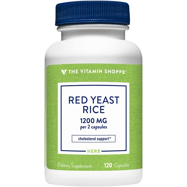 Heart Health The Vitamin Shoppe Red Yeast Rice - 1,200 MG (120 Capsules) hero