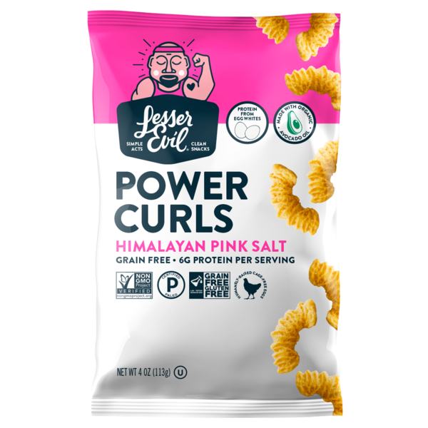 Chips & Pretzels LesserEvil Power Curls, Himalayan Pink Salt hero