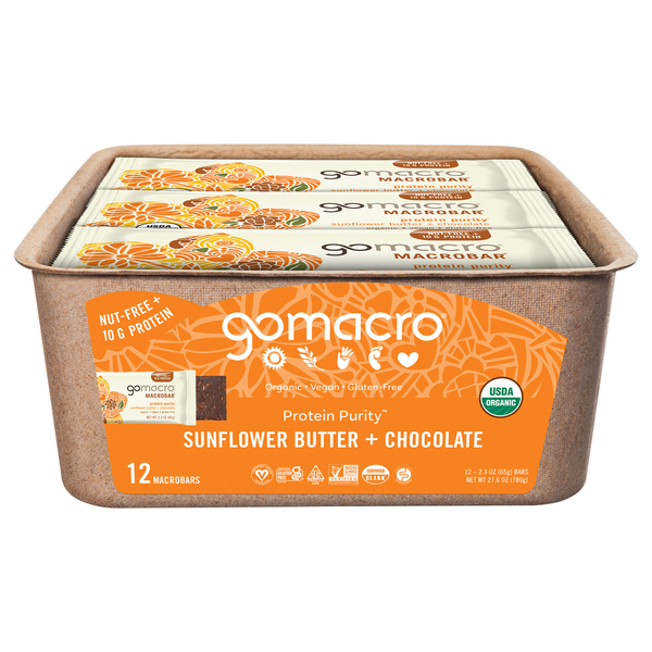 Energy & Granola Bars GoMacro MacroBars, Sunflower Butter + Chocolate hero