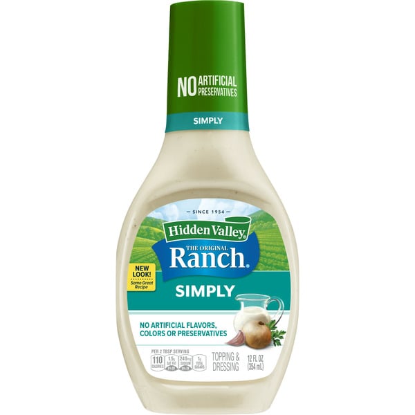 Salad Dressing & Toppings Hidden Valley Simply Ranch Classic Ranch Salad Dressing & Topping, Bottle hero