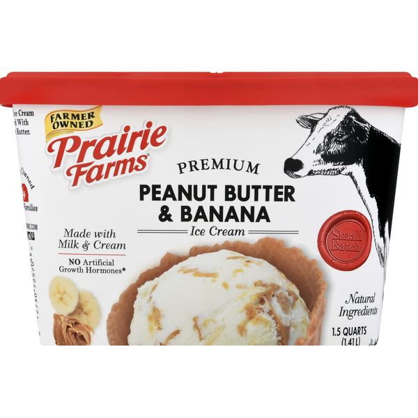 Ice Cream & Ice Prairie Farms Ice Cream, Premium, Peanut Butter & Banana hero