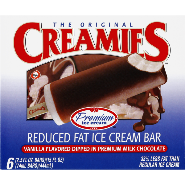 Ice Cream & Ice Creamies Ice Cream Bar, Reduced Fat, Vanilla Flavored Dipped in Premium Milk Chocolate hero