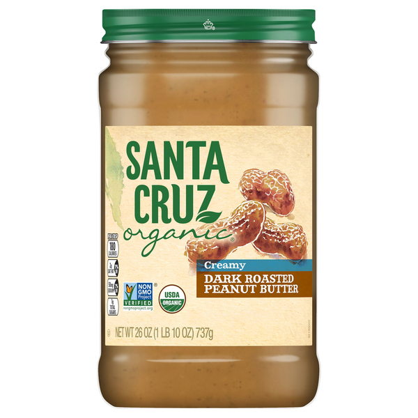 Santa Cruz Organic Peanut Butter, Dark Roasted, Creamy hero