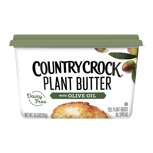 Butter, Margarine and Spread Country Crock Dairy Free Vegan Plant Butter with Olive Oil Tub hero