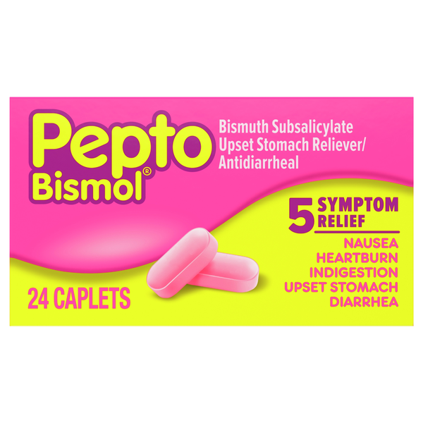 Pepto-Bismol Caplets for Upset Stomach & Diarrhea Relief, Over-the-Counter Medicine hero