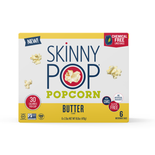 Popcorn & Jerky SkinnyPop Microwave Popcorn, Butter hero