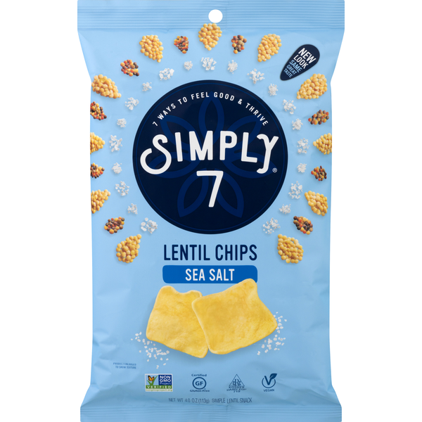 Chips & Pretzels Simply 7 Lentil Chips, Sea Salt hero