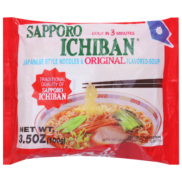 Asian Foods Sapporo Noodles & Soup, Japanese Style, Original Flavored hero