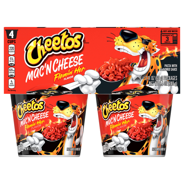 Instant Foods Cheetos Mac 'N Cheese, Flamin Hot Flavor hero