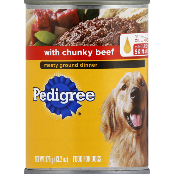 Dog Food & Care Pedigree Food for Dogs, Meaty Ground Dinner, with Chunky Beef hero