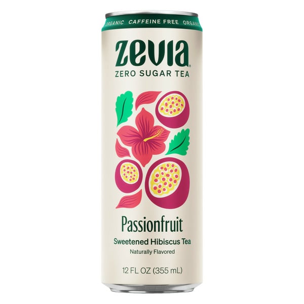 Zevia Organic Caffeine Free Passionfruit Sweetened Hibiscus Tea hero