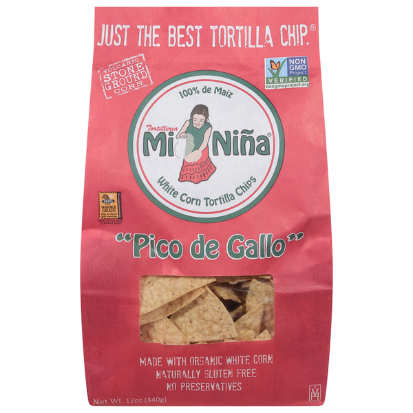 Preserved Dips & Spreads Mi Nina Tortilla Chips, White Corn, Pico De Gallo hero