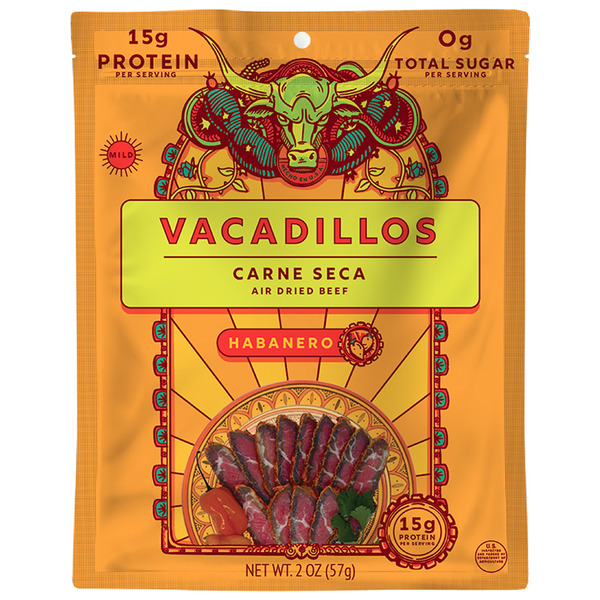 Popcorn & Jerky Vacadillos Habanero Sliced Carne Seca hero