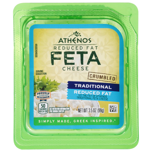 Packaged Cheese Athenos Traditional Crumbled Feta Cheese with Reduced Fat hero