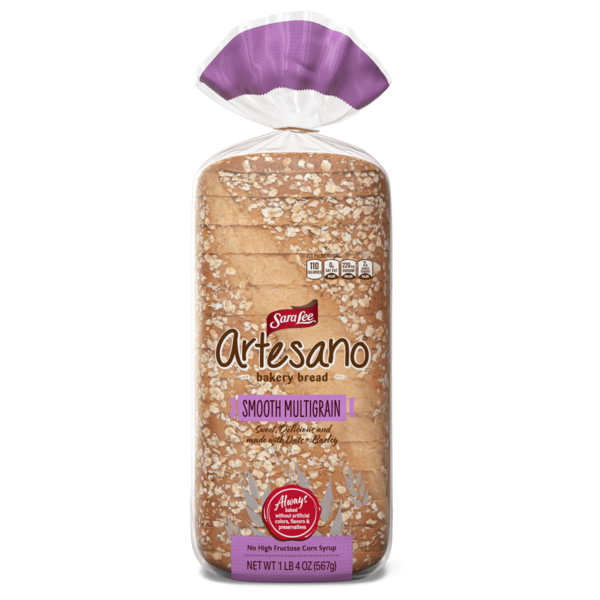 Bread Sara Lee Artesano, Smooth Multigrain Pre-sliced Bread hero