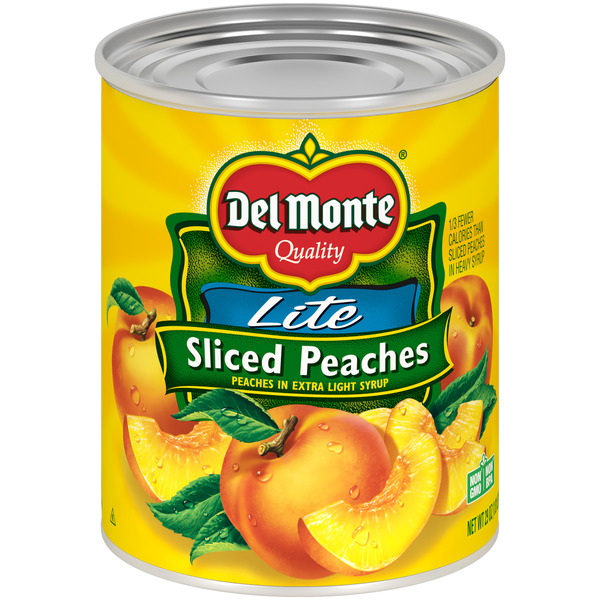 Canned Fruit & Applesauce Del Monte Peaches, Sliced, Lite hero