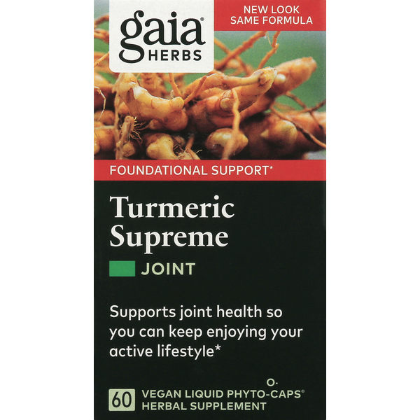 Supplement Combinations Gaia Herbs Turmeric Supreme, Joint, Vegan Liquid Phyto-Caps hero