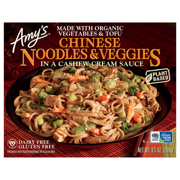 Frozen Vegan & Vegetarian Amy's Kitchen Chinese Noodles & Veggies in a Cashew Cream Sauce hero