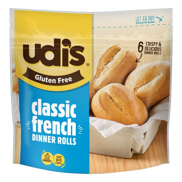 Frozen Breads & Doughs Udi's Gluten Free Gluten Free Frozen Classic French Dinner Roll hero