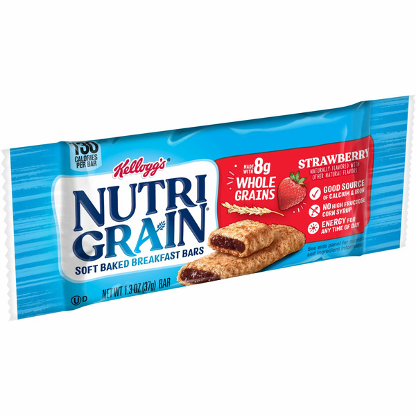 Cereal Kellogg’s Nutri-Grain Soft Baked Breakfast Bars, Made with Whole Grains, Kids Snacks, Strawberry hero