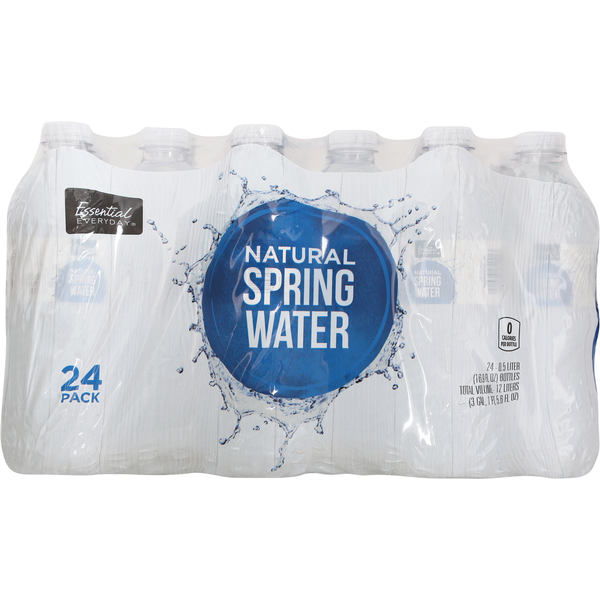 Water, Seltzer & Sparkling Water Essential Everyday Spring Water, Natural, 24 Pack hero